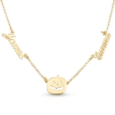 Multi-Name Pumpkin Pendant Necklace [18K Gold Plated]