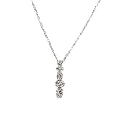 Stacked Stones Necklace [18K White Gold]