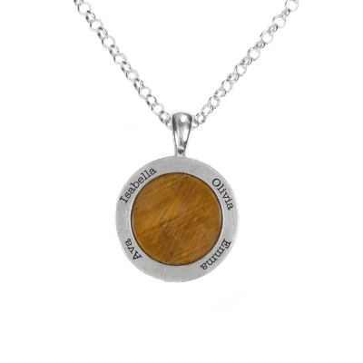 Tiger Eye Name Necklace [Sterling Silver]
