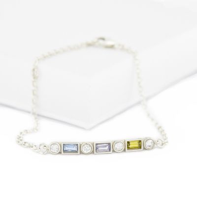 Bracelet for women in sterling silver with birthstones 