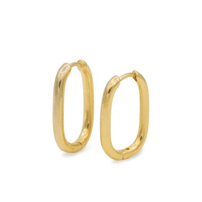 Bold Rectangle Hoop Earrings [18K Gold Plated]
