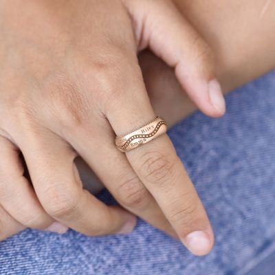 Bague Chemins Сhoisis avec Prénoms [Plaqué Or Rose 18ct]