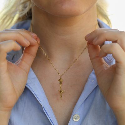 Collier Rose Douce [Plaqué Or 18ct]