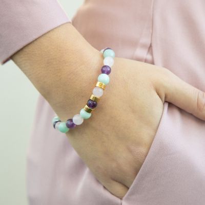 Bracelet Synergie de Céladon avec Prénoms [Plaqué Or 18ct]