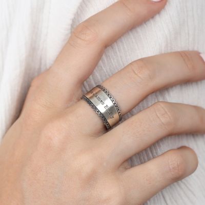 Königskrone Ring mit Gravur [Sterlingsilber]