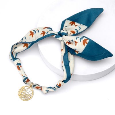 Talisa Scarf Necklace with a Map Charm [18K Gold Plated]