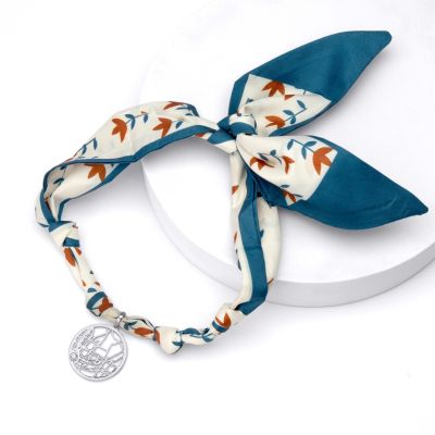 Talisa Scarf Necklace with a Map Charm [Sterling Silver]