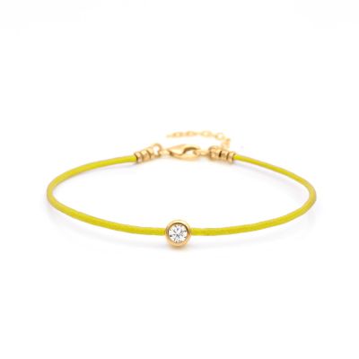 Scarlet Diamond Bracelet - Yellow Cord [14 Karat Gold]