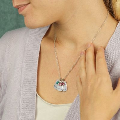 Collier Charms Enchantés Avec Noms [Argent 925]