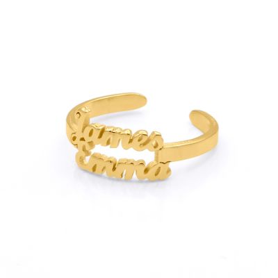 Signature Style Ring - 2 Names [18K Gold Plated]