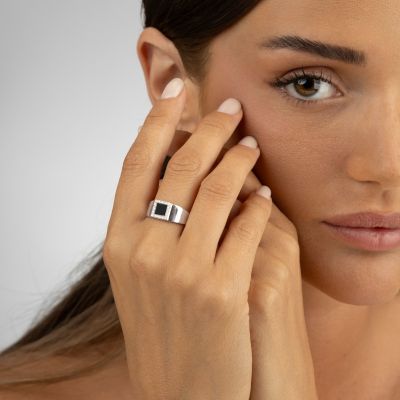 Amelia Diamond Ring with Nano Bible [Sterling Silver]
