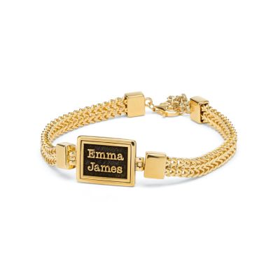 Silhouette Namensarmband [750er Gold Vermeil]