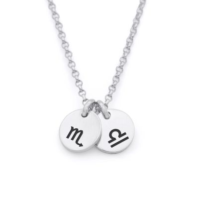 Mirella Circle Zodiac Necklace [Sterling Silver]