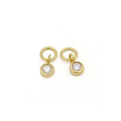 Single Earring Charm With Moissanite [18K Gold Plated]