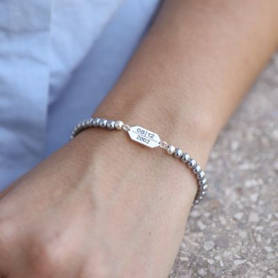 Markante Spur Erinnerungen Armband aus Hämatit [Sterlingsilber]