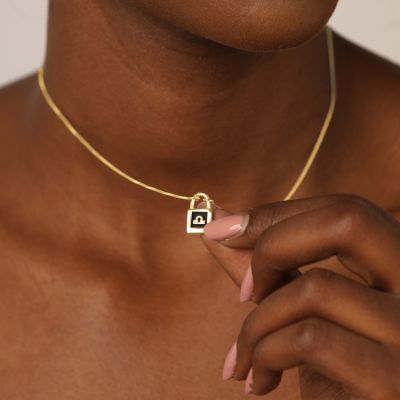 Padlock Zodiac Necklace [18K Gold Vermeil]