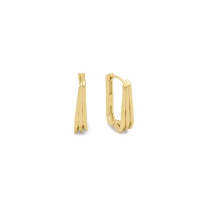 Rectangle Hoop Earrings [18K Gold Plated]