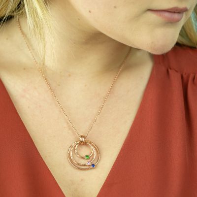 Collier Martelé Cercles d’Amour [Plaqué Or Rose 18ct]