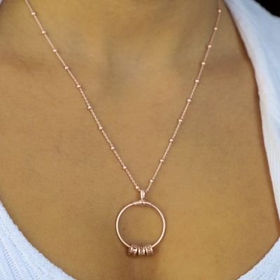 Familienkreis Kette mit Gravur [750er Rosévergoldet]