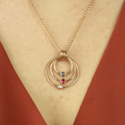 Spheres of Love Birthstone Necklace [Rose Gold Plated]