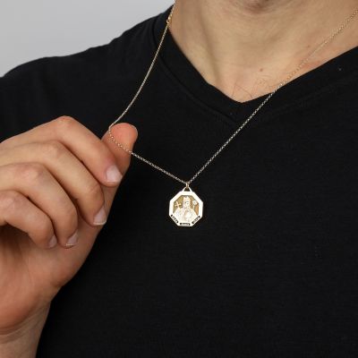 St Patrick's Personalized Necklace For Men - 18K Gold Vermeil