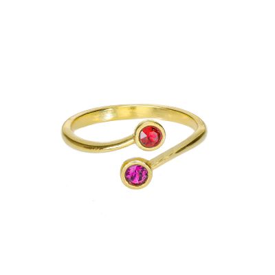 Roots Of Love Ring – 2 Stones [Gold Plated]