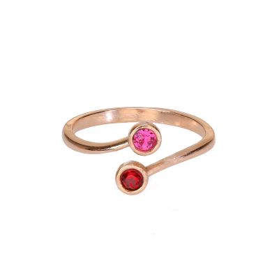Roots Of Love Ring – 2 Stones [Rose Gold Plated]