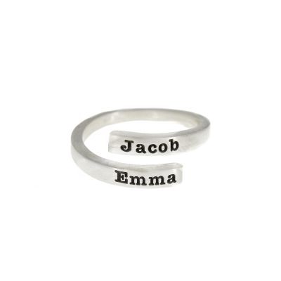 Swan Name Ring - 2 Names [Sterling Silver] 