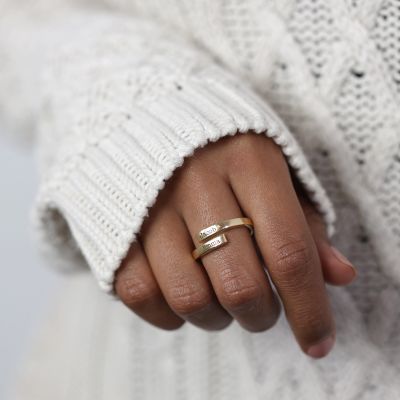Swan Name Ring - 2 Names [18K Gold Plated]