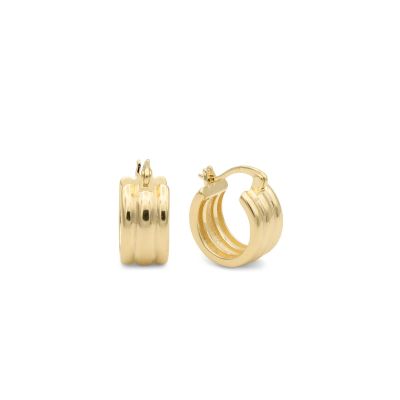 Triple Swirl Hoop Earrings [18K Gold Vermeil]