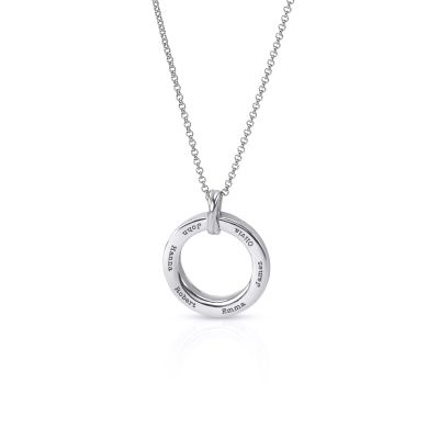 Talisa Big Circle Engraved Necklace [Sterling Silver]
