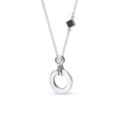 Talisa Circle Diamond Necklace with Nano Bible [Sterling Silver]