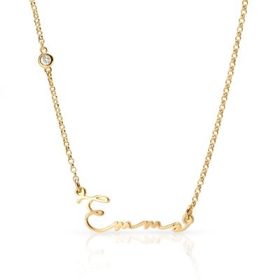 Talisa Italic Name Necklace with Diamond [18K Gold Vermeil]
