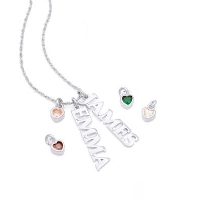 Talisa Multi-Name Necklace with Heart Charm [Sterling Silver]