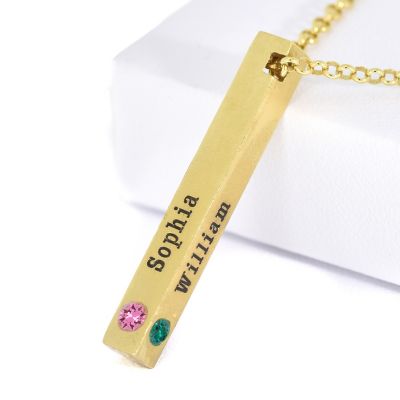 Talisa Bar Birthstone Necklace [18K Gold Plated]