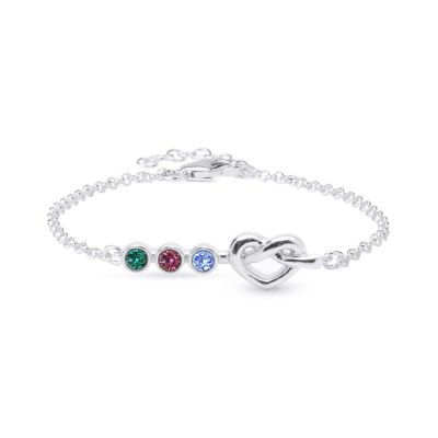 Bracelet Liens du Сœur avec Pierres de Naissance [Argent 925]