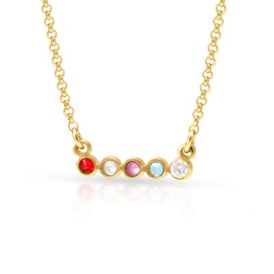 Talisa Stars Birthstone Necklace with Diamond - Horizontal [18K Gold Vermeil]