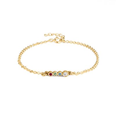 Talisa Stars Birthstone Bracelet with Diamond [18K Gold Plated]