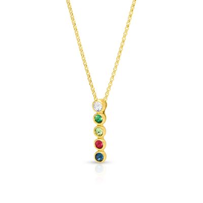 Talisa Stars Gemstone Necklace with 0.10ct Diamond [18K Gold Vermeil]
