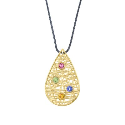 Threads of Life Big Drop Birthstone Necklace [10K Gold]