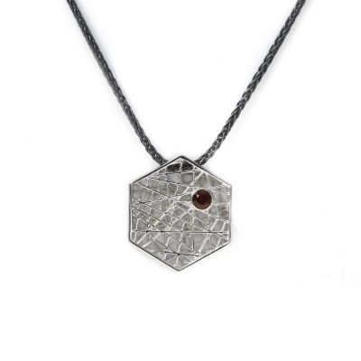 Lebensfaden Hexagon Geburtsstein-Halskette [Sterlingsilber]