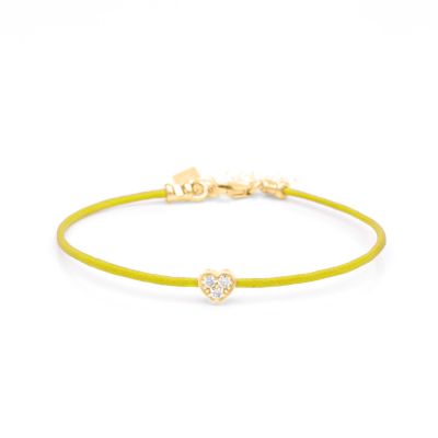 Ties of Heart Crystal Bracelet - Yellow Cord [18K Gold Vermeil]