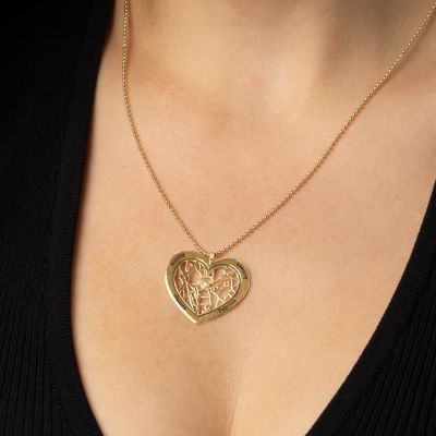Ties of Heart Map Name Necklace [18K Gold Vermeil]