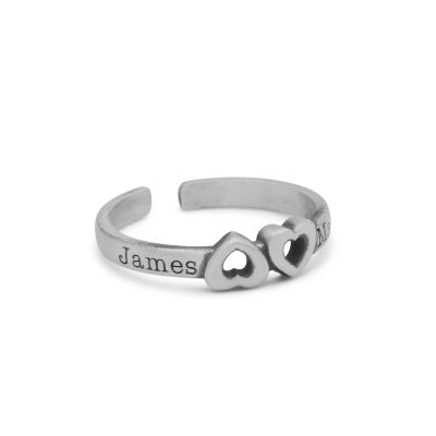 Enchanted Heart Name Ring - 2 Names [Sterling Silver]