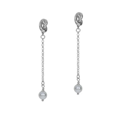 Ties of Love Pearl Earrings [Sterling Silver]