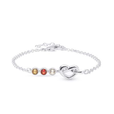 Bracelet Liens du Сœur avec Pierres de Naissance [Argent 925]