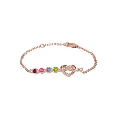 Ties of the Heart Birthstone Bracelet [Rose Gold Plated]