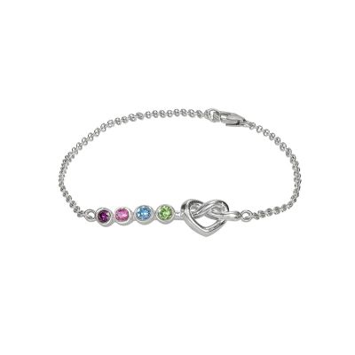 Ties of the Heart Birthstone Anklet [Sterling Silver]