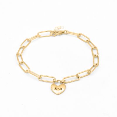 Ties of the Heart Initials Paperclip Bracelet [18K Gold Plated]