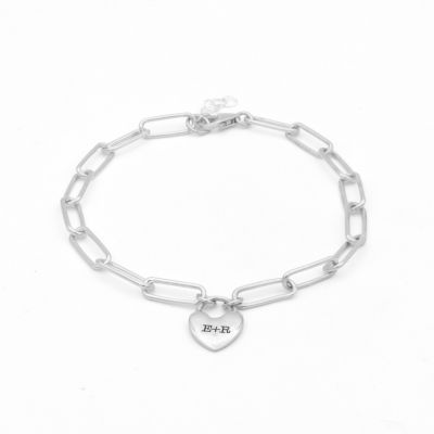 Ties of the Heart Initials Paperclip Bracelet [Sterling Silver]